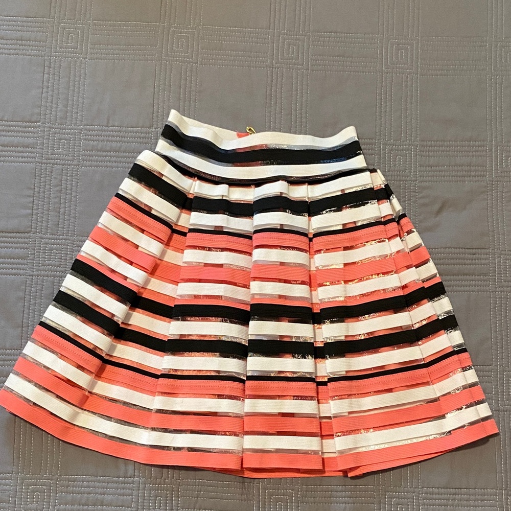 btween Pink and Black Striped A-Line Skirt
